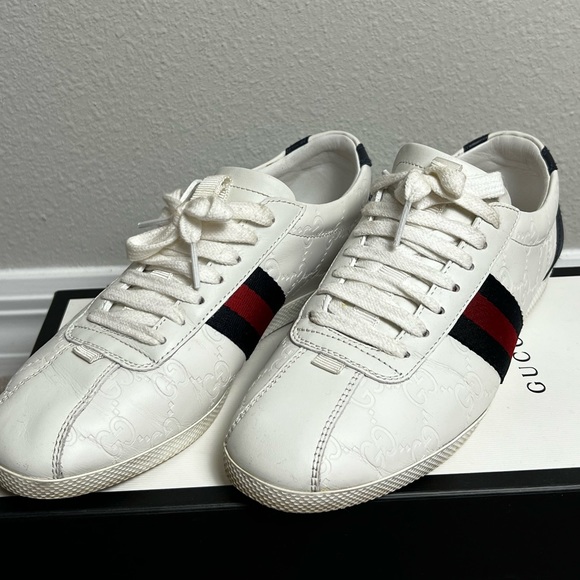 GUCCI monogram trainer sneakers white EU 36 1/2 - Picture 3 of 8